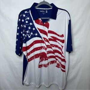 Walter Hagen Men's Polo Shirt - Red, White, Blue